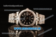 Rolex Datejust 37mm Swiss ETA 2836 Automatic Movement Steel Case with Steel Bezel Black Dial Steel Strap