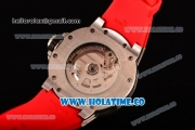 Richard Mille RM028 Swiss Valjoux 7750 Automatic Steel Case with Skeleton Dial and Red Rubber Strap - Red