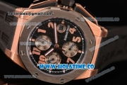 Audemars Piguet Royal Oak Offshore Chronograph Swiss Valjoux 7750 Automatic Rose Gold Case with Steel Bezel Arabic Numeral Markers and Black Dial (EF)