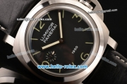 Panerai Pam 312 Luminor 1950 Manual Winding Movement Steel Case with Black Dial-Luminous Markers and Black Leather Strap