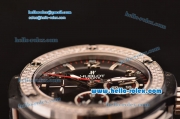 Hublot Big Bang Chronograph Swiss Valjoux 7750-SHG-CHG Automatic Steel Case with Diamond Bezel and Black Dial 1:1 Original