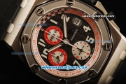 Audemars Piguet Royal Oak Offshore Chronograph Swiss Valjoux 7750 Automatic Movement Steel Case with White Markers and Black Leather Strap