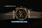 Hublot Big Bang Swiss Quartz Chronograph PVD Case With Black Dial and Black Rubber Strap