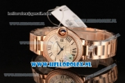 Cartier Ballon Bleu De Medium Swiss ETA 2671 Automatic Rose Gold Case Silver Dial Roman Numeral Markers and Rose Gold Bracelet - 1:1 Original