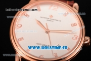 Vacheron Constantin Patrimony Miyota 9015 Automatic Rose Gold Case with White Dial and Arabic Numeral/Diamonds Markers