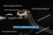 HYT H1 Clone HTY Cal.101 Manual Winding PVD Case with White Dial Arabic Numeral Markers and Rubber Strap