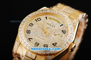 Rolex Day-Date Automatic Full Gold with Diamond Bezel and Diamond Dial