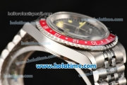 Rolex GMT Master Oyster Perpetual Automatic Movement ETA Case with Black/Red Bezel-Yellow Markers and Black Dial