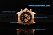 Breitling Chronomat B01 Chronograph Miyota Quartz Movement Rose Gold Case with Black Dial and Black Rubber Strap