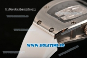 Richard Mille RM007 Miyota 6T51 Automatic Steel Case with Diamonds Dial and White Rubber Strap