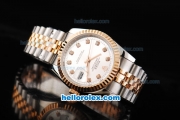 Rolex Datejust Working Chronograph Automatic Movement Two Tone Case with Sliver Dial and Diamond Marking