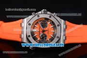 Audemars Piguet Royal Oak Offshore Diver Swiss Valjoux 7750 Automatic Steel Case with Orange Dial Orange Rubber Strap and Stick/Arabic Numeral Markers (EF)