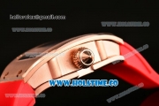 Richard Mille RM007 Miyota 6T51 Automatic Rose Gold Case with Diamonds Dial and Red Rubber Strap