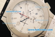 Hublot Big Bang King Chronograph Miyota Quartz Movement Steel Case with White Dial and White Rubber Strap