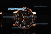 Corum Admiral's Cup Challenge Swiss Valjoux 7750 Automatic Movement Rose Gold Case with Black Dial and Black Bezel