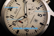 IWC Portugieser Chronograph Quartz Movement Steel Case with White Dial and Black Markers