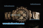 Rolex Daytona Chronograph Swiss Valjoux 7750 Automatic Movement PVD Case with Diamond Markers and PVD Strap