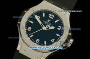 Hublot Big Bang Swiss Quartz Movement Steel Case with Black Dial and Black Rubber Strap