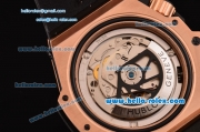 Hublot King Power Oceanographic 4000 Swiss Valjoux 7750 Automatic Rose Gold Case with Black Dial and Green Stick Markers 1:1 Original