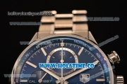 Tag Heuer Carrera Calibre 1887 Chrono Swiss Valjoux 7750 Autoamtic Full Steel with Blue Dial and Stick Markers (ZF)