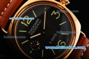 Panerai Radiomir 8 Days Pam 197 Manual Winding Movement Rose Gold Case with Navy Dial and Leather Strap