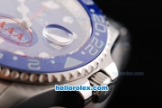 Rolex GMT-Master Automatic Movement Silver Case with Blue Dial and Blue Ceramic Bezel-SS Strap
