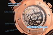 Hublot Big Bang Chrono Swiss Valjoux 7750-DD Automatic Rose Gold Case with PVD/Rose Gold Strap Black Dial