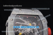 Richard Mille RM027-2 Miyota 9015 Automatic Carbon Fiber Case with Skeleton Dial Dot Markers and Black Nylon Strap