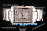 Cartier Tank Anglaise Miyota 9015 Automatic Steel Case/Bracelet with Silver Dial and Diamonds Markers