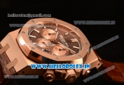 Audemars Piguet Royal Oak Chronograph Swiss Valjoux 7750 Rose Gold Case with Black Leather Strap Brown Dial and Gold Three Subdials 1:1 Original EF