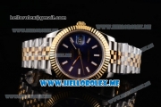 Rolex Datejust II Asia 2813 Automatic Two Tone Case/Bracelet with Blue Dial and Stick Markers (BP)