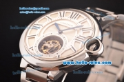 Cartier Ballon Bleu Tourbillon Seagull St8001 Tourbillon Manual Winding Steel Case/Strap with Beige Dial