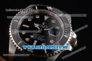 Rolex Submariner Swiss ETA 2836 Automatic Steel Case with Black Dial and Black Rubber Strap Dot Markers