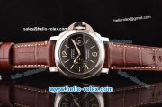 Panerai Luminor Marina PAM 048 Swiss Valjoux 7750-CHG Automatic Steel Case with Black Dial and Brown Leather Strap 1:1 Original