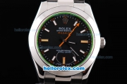 Rolex Milgauss Oyster Perpetual Automatic Movement with Black Dial and Orange Second Hand