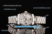 Rolex Datejust Swiss ETA 2836 Automatic Stainless Steel Case with Silver/Flower Dial and Numeral Markers