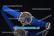 Audemars Piguet Jules Audemars Skeleton Tourbillon Asia ST25 Automatic Steel Case Blue Dial Roman Numeral Markers and Blue Leather Strap