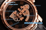Ulysse Nardin Freak Asia ST18-CHG Automatic Rose Gold Case with Black Leather Strap Black Dial Numeral Markers