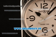 Bell&Ross BR 03-92 S Aviation Type Miyota 9015 Automatic Steel Case with White Dial and Beige Leather Strap