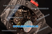 Richard Mille RM 055 Miyota 9015 Automatic Carbon Fiber Case with Skeleton Dial and Black Nylon/Leather Strap