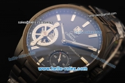 Tag Heuer Grand Carrera Pendulum Manual Winding Movement PVD Case with Black Dial and PVD Strap