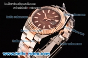 Rolex Datejust II Asia 2813 Automatic Two Tone Case with Brown Dial and White Stick Markers - ETA Coating Super LumiNova