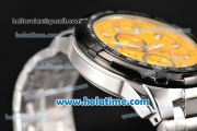 Ferrari Rattrapante Chrono Miyota OS10 Quartz Steel Case with PVD Bezel Yellow Dial and Stick Markers