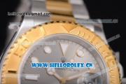Rolex Yacht-Master 40 Swiss Swiss ETA 2836 Automatic Two Tone Case/Bracelet with Grey Dial and Dot Markers (JF)