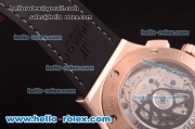 Hublot Classic Fusion Chronograph Swiss Valjoux 7750 Automatic Rose Gold Case with Black Dial and Black Rubber Strap