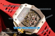 Richard Mille RM11-03 Swiss Valjoux 7750 Automatic Steel Case Skeleton Dial With Arabic Numeral Markers Red Rubber Strap(KV)