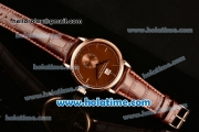 A.Lange&Sohne Saxonia Miyota Quartz Rose Gold Case with Stick Markers and Brown Dial