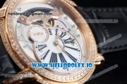 Audemars Piguet Millenary Miyota 9015 Automatic Rose Gold Case White Dial With Roman Numeral Markers Black Leather Strap