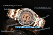 Rolex Day-Date Masterpieces Swiss ETA 2836 Automatic Rose Gold Case with Diamonds Bezel and Pink MOP Dial (BP)