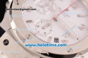 Hublot Big Bang Clone HUB4100 Automatic Steel Case with White Rubber Strap and White Dial - 1:1 Original (TW)